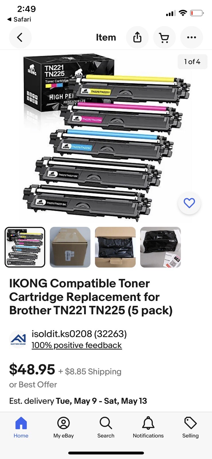 IKONG Compatible Toner Cartridge Replacement for Brother TN221 TN225 (5 pack)