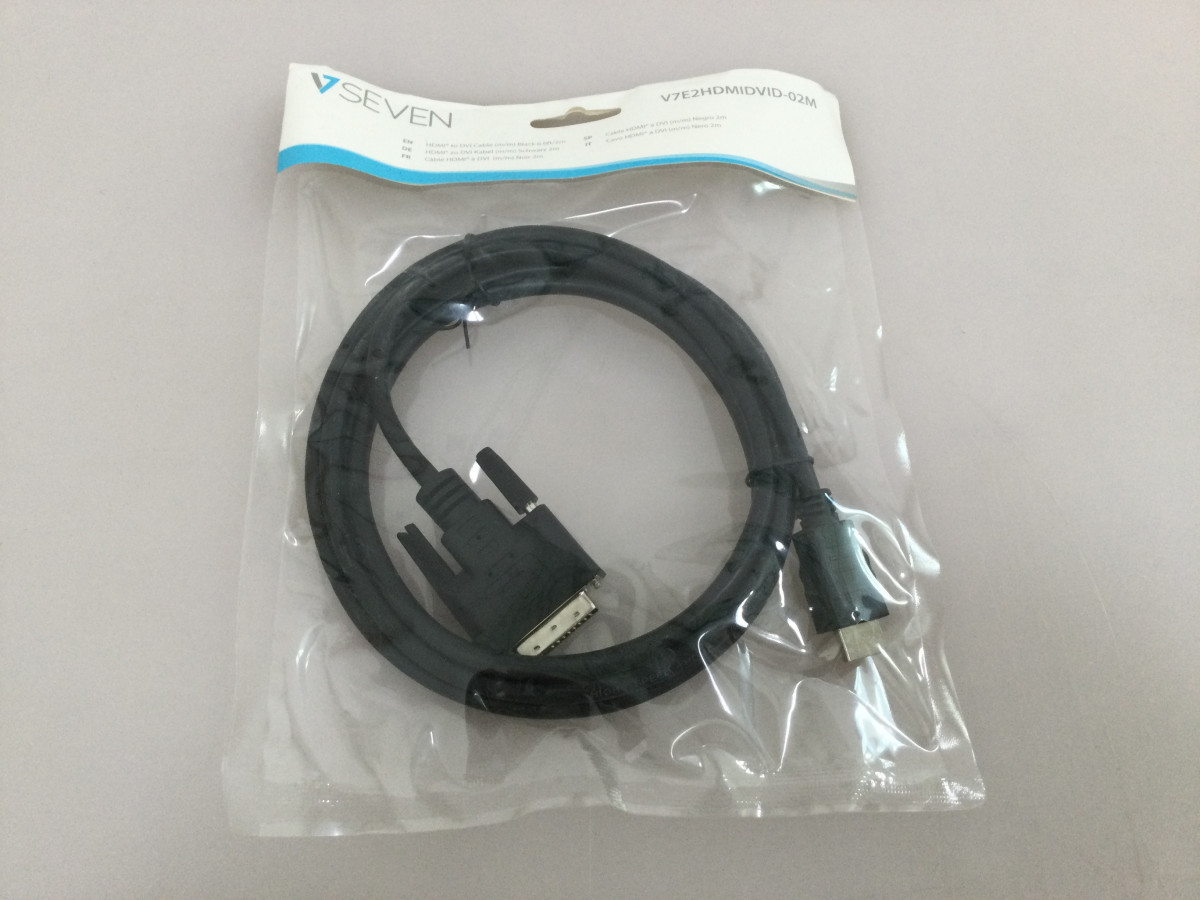 V7SEVEN HDMI to DVI-D Single Link Cable 2m Black V7E2HDMIDVID-02M