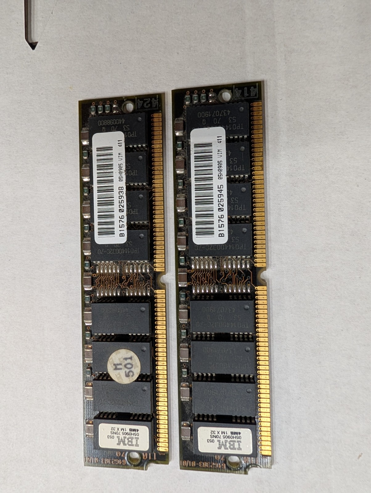 2 pcs IBM 05H0905 4 MB 1Mx32 70 ns EDO RAM 72-pin Computer Memory TESTED RARE