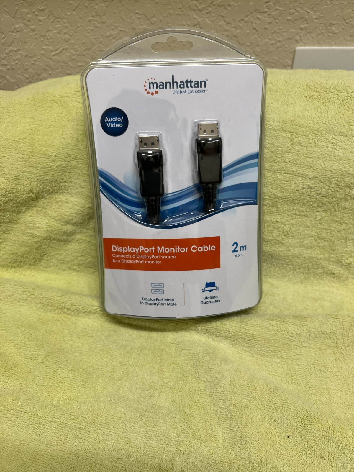 Manhattan DisplayPort Monitor Cable 6.6 ft. 2 x Male Digital Audio/Video - Black