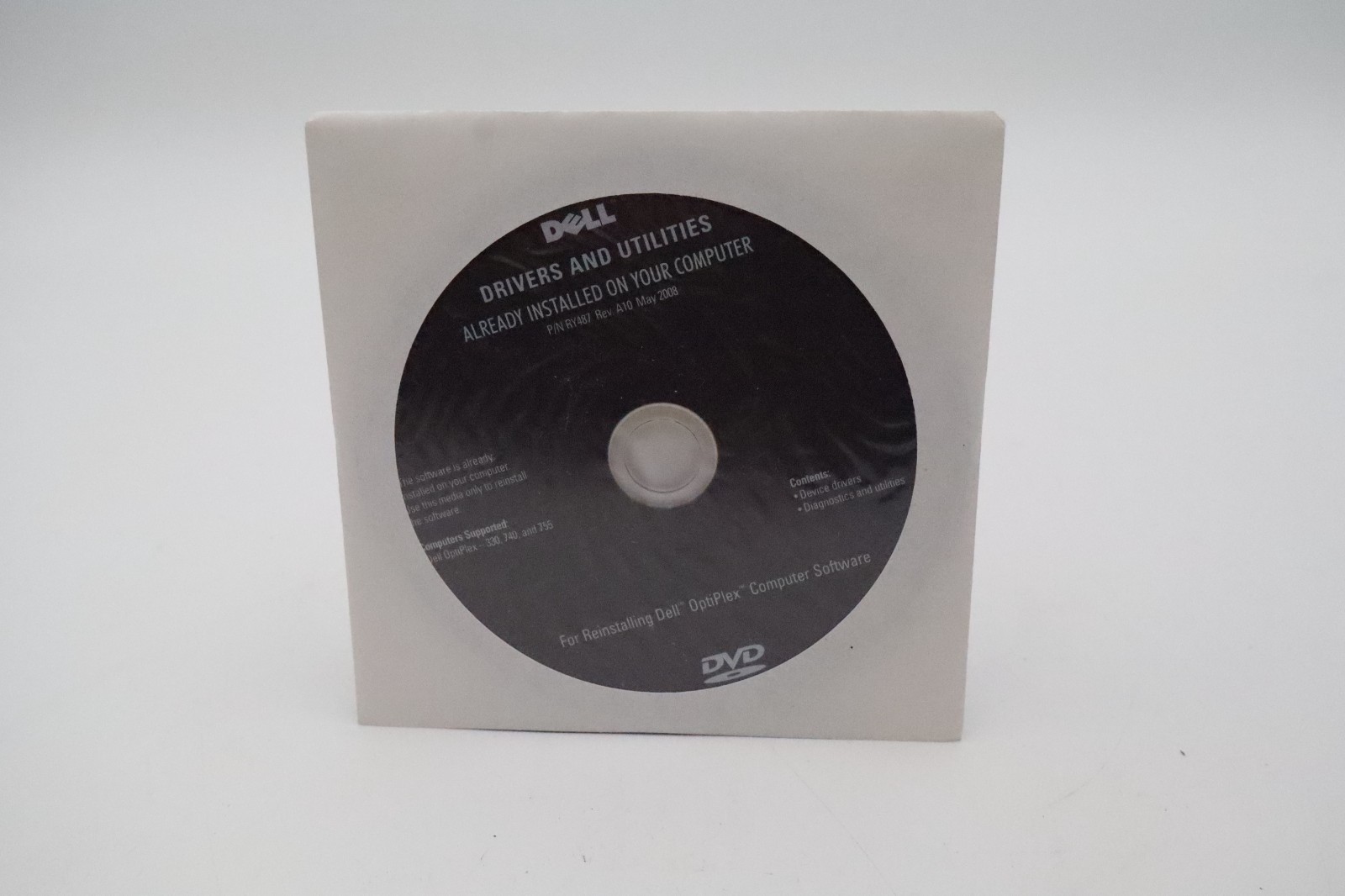 Dell OptiPlex 330 740 755 Drivers Utilities DVD RY487 Rev A10 OEM 2008