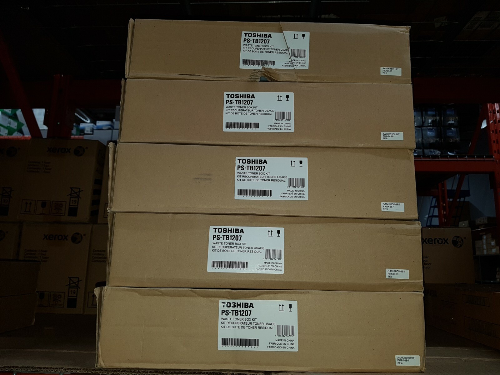 Genuine Lot of 5 Toshiba PS-TB1207 Waste Toner Box Kits BNIB