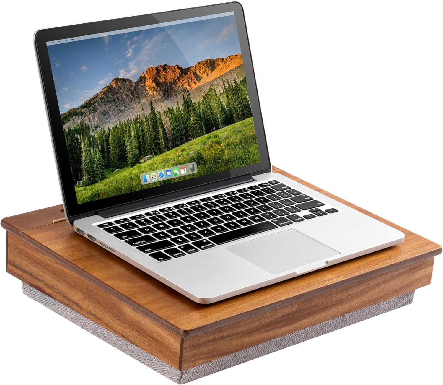 LAPGEAR Schoolhouse Lap Desk with Storage Compartments - Acacia Wood Natural 