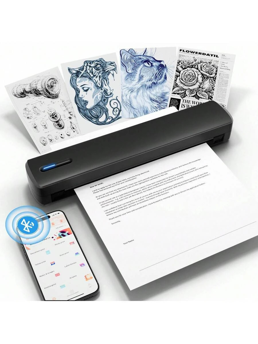 Portable Printers Wireless For Travel, Support 8.8" X 33" US Letter, Bluetooth