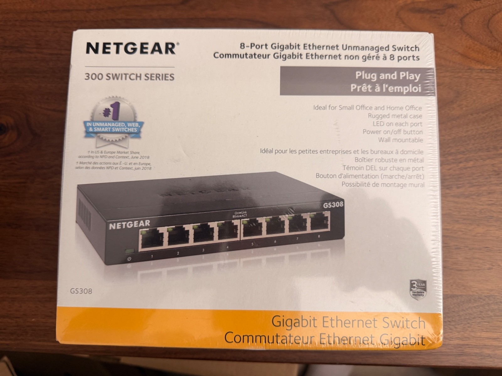 NETGEAR GS308-300PAS GS308 8 Gigabit Port Unmanaged Ethernet Switch