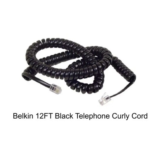 Belkin F8V101-12BK Pro Series Coiled Telephone Handset Curly Cable 12 FT Black