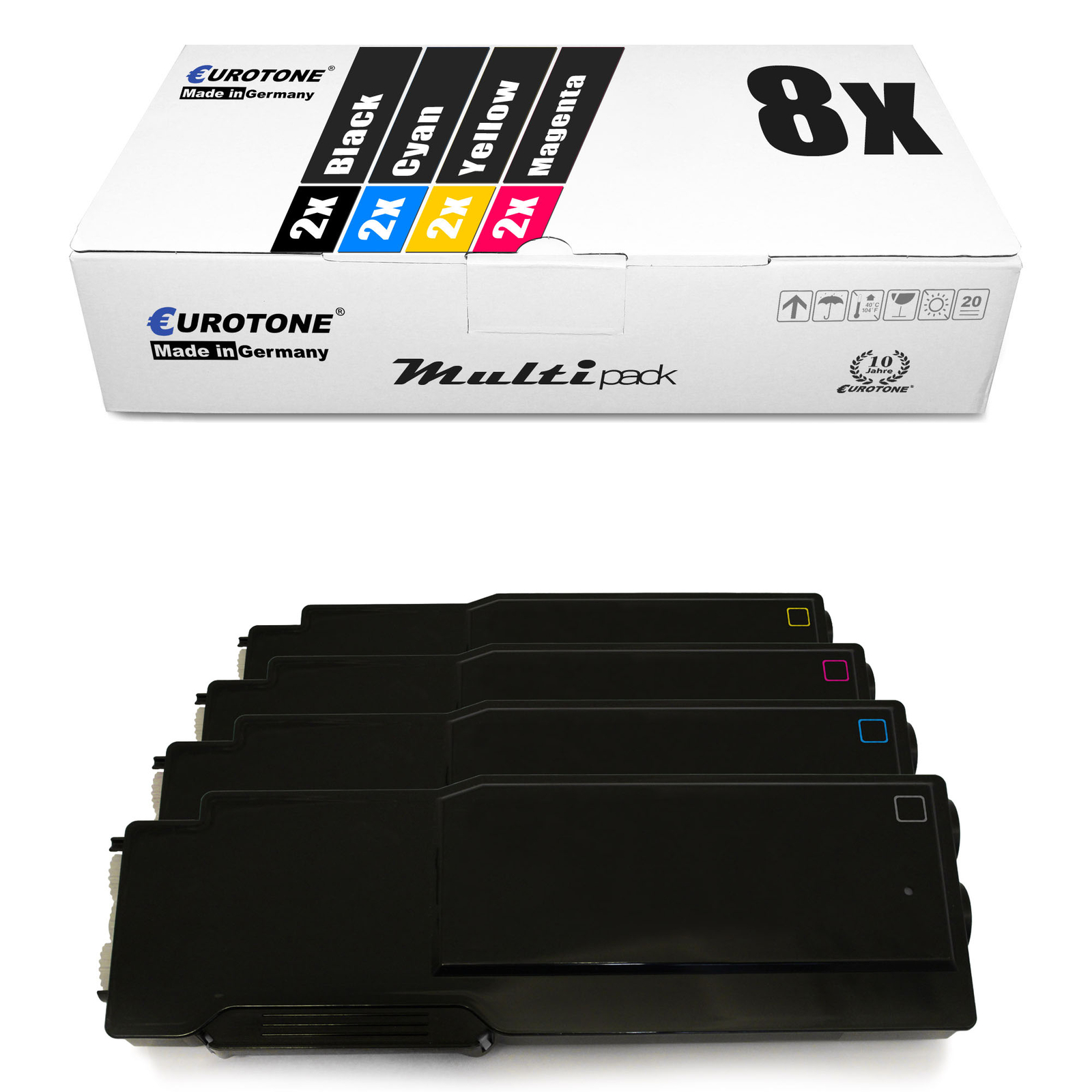 8x Toner for Dell S 3840 3845 like 593-BCBC - 593-BCBF Set all colors CMYK
