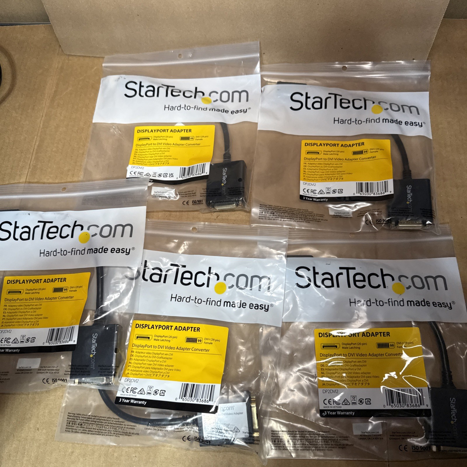 SOLD as 5 PER LOT StarTech.com DP2DVI2 DisplayPort to DVI Video Adapter Convertr