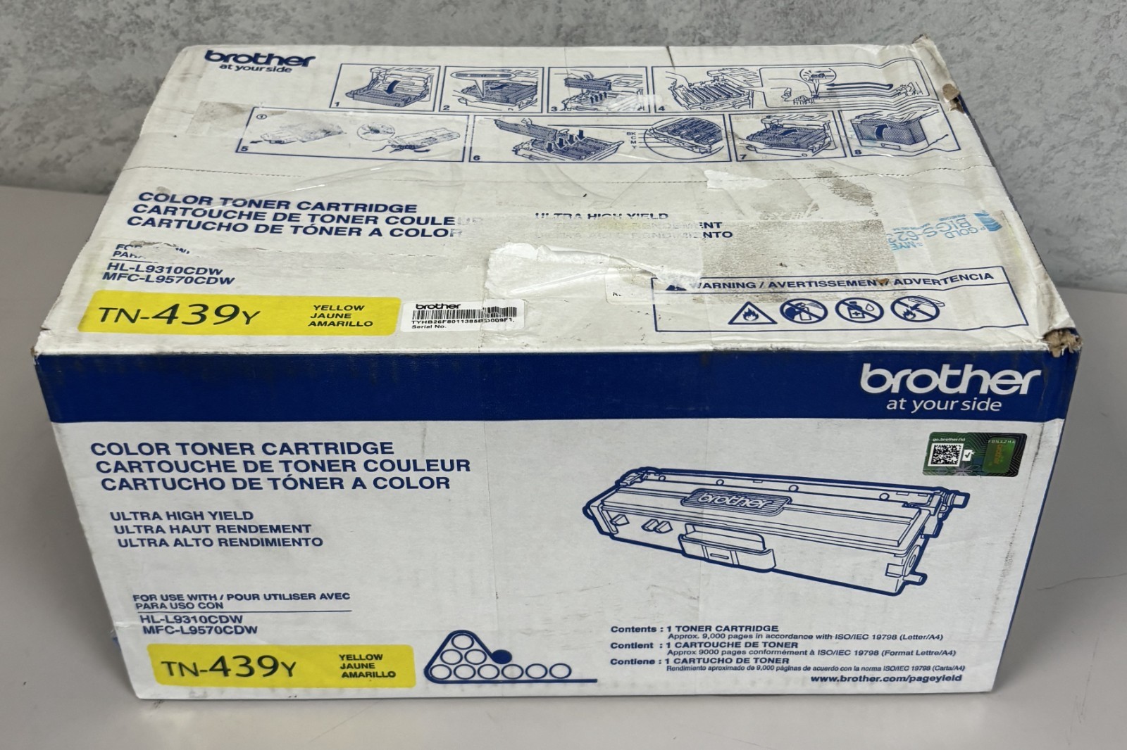 Brother Genuine TN-439 Ultra High Yield Yellow Toner TN-439Y Original - Sealed