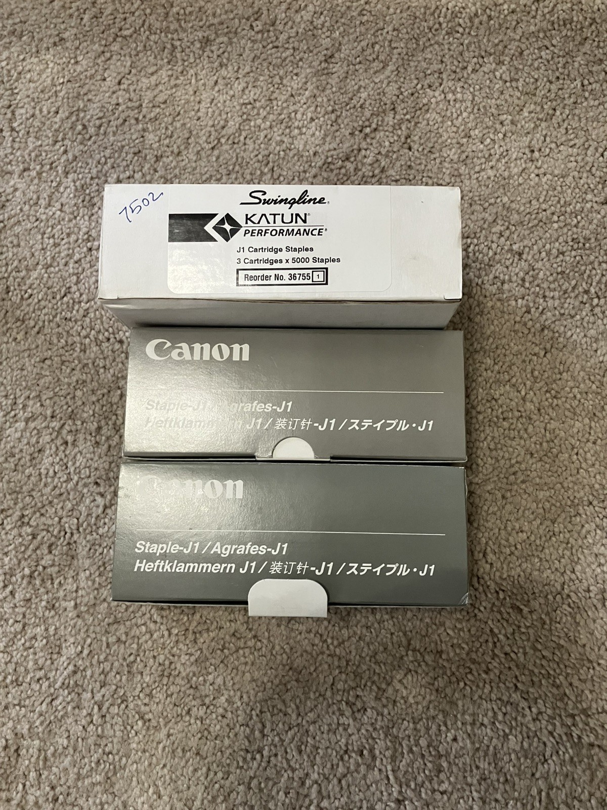 Canon Stapler J1  and Katun Staples J1 Genuine 3 Boxes brand new