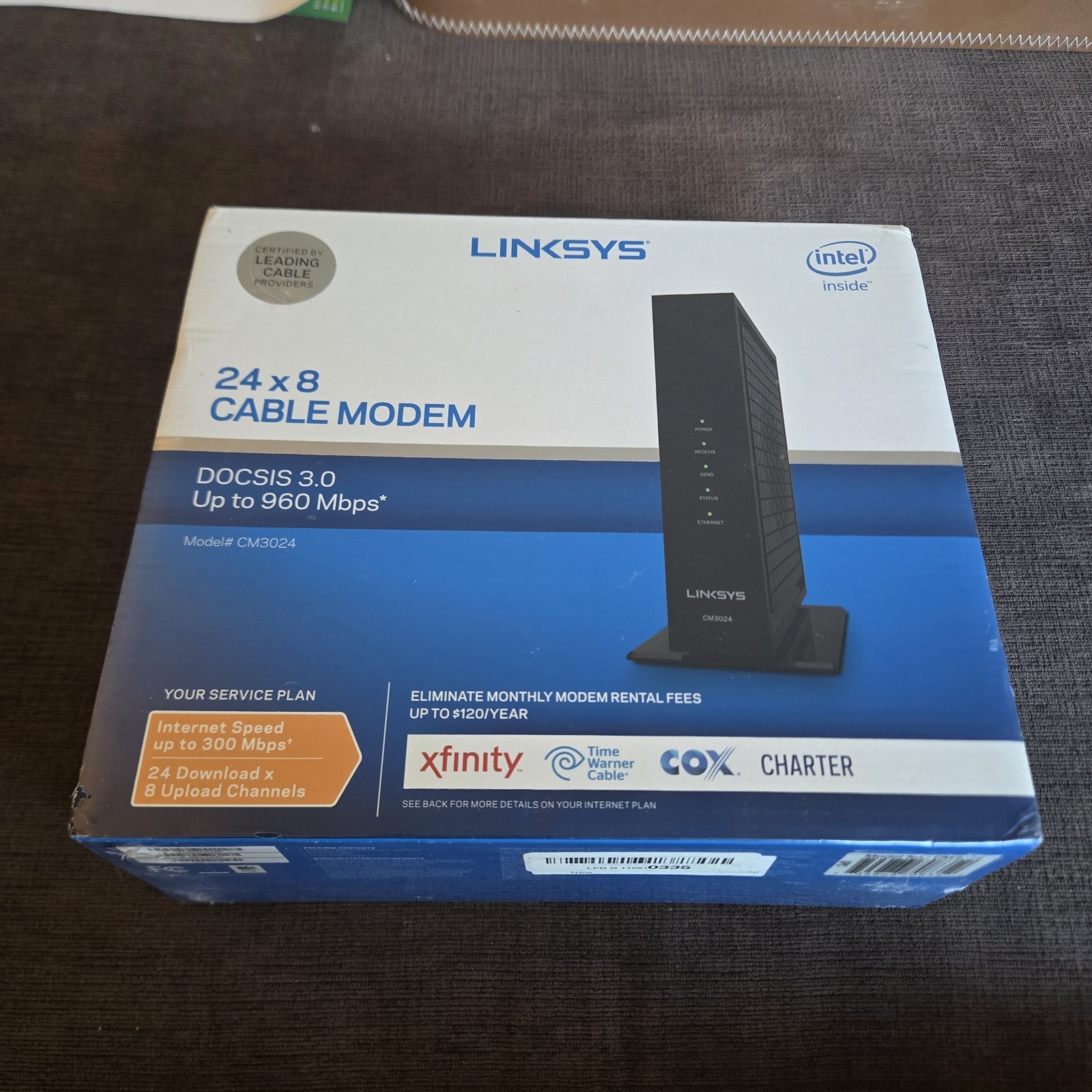 LINKSYS CM3024 High Speed DOCSIS 3.0 24x8 Cable Modem Xfinity Cox Charter New