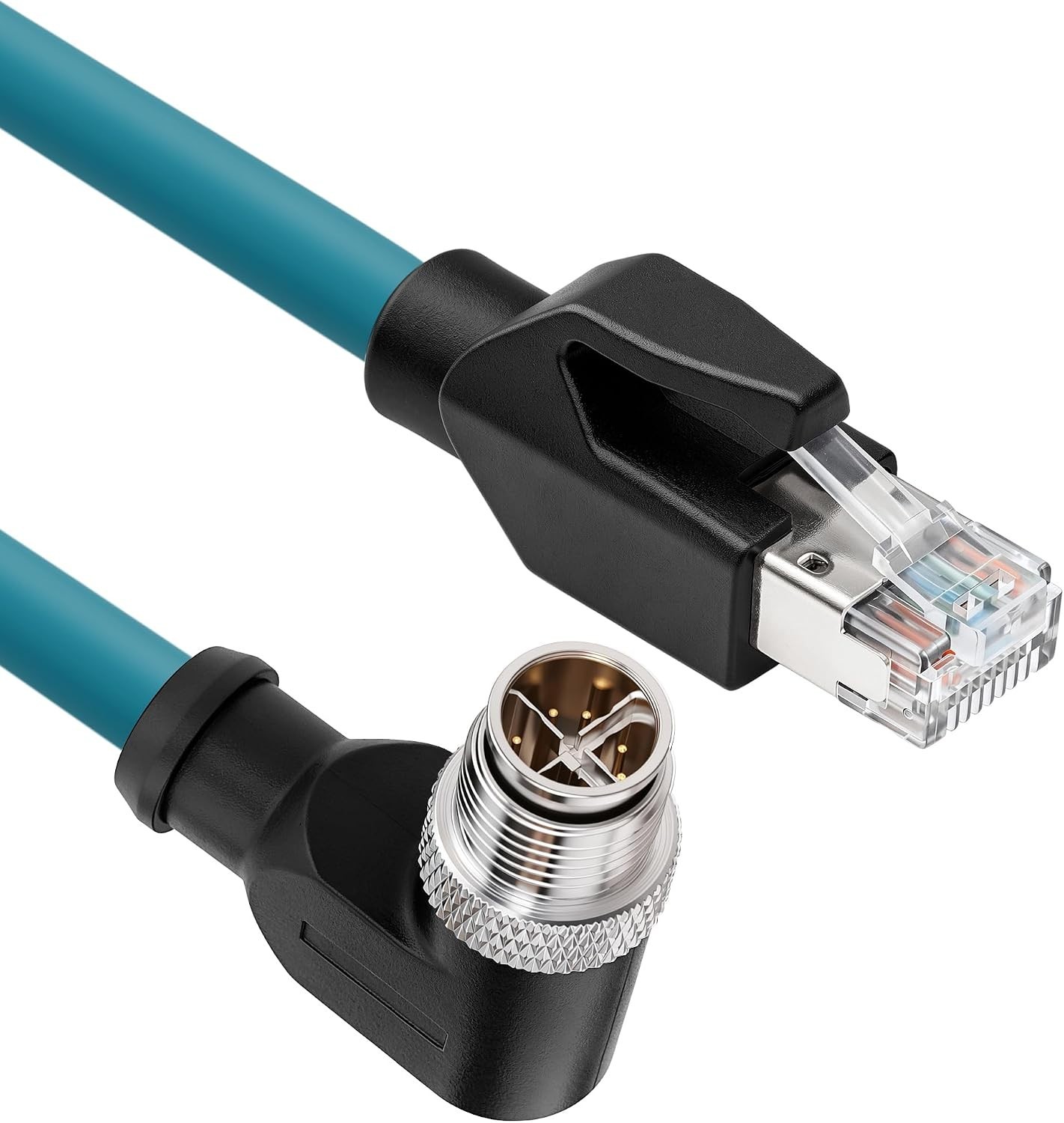 SZRMCC M12 8Pin X-Code Right Angle to RJ45 Cable for Basler Cognex GigE 5M