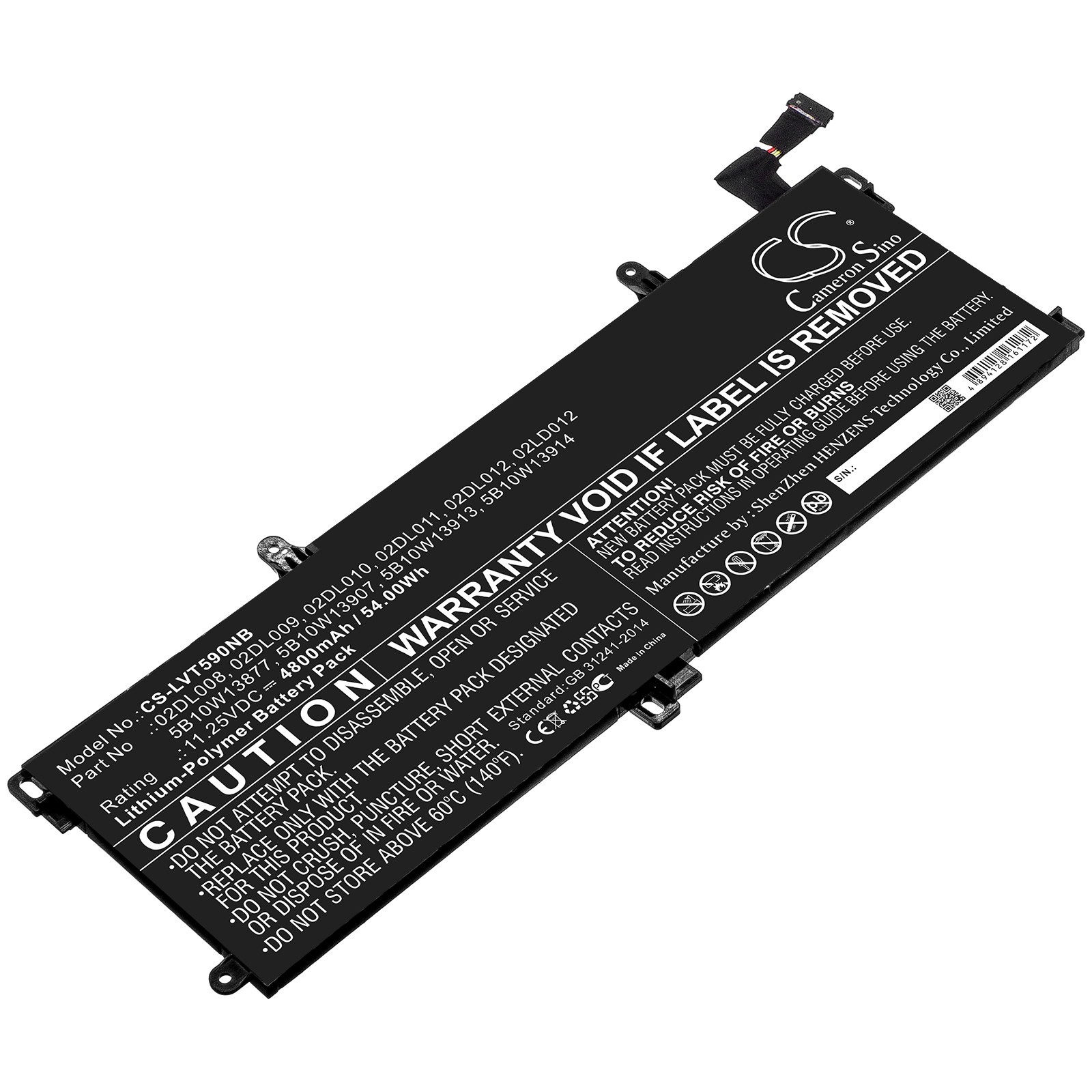 BATTERIE 4800mAh 02DL009 02DL010 02DL011 02DL012 For Lenovo ThinkPad T15 T590