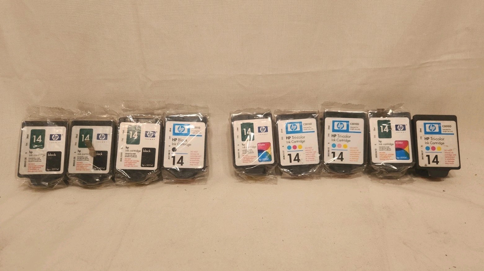 Hp 14 Tri And Black Ink Cartridges - 4 Black- 5 Tri Color
