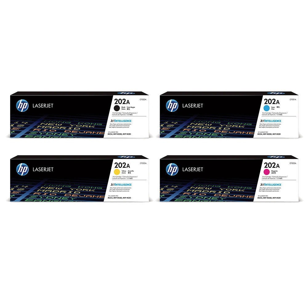 HP 202A Toner Cartridge Set ( CF500A, CF501A, CF502A, CF503A )