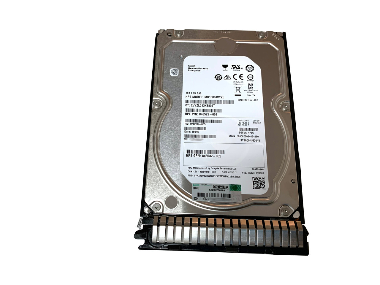 846612-001 846523-001 846524-B21 FOR HPE 1TB 7.2K RPM 12Gb/s SC 3.5" SAS HDD