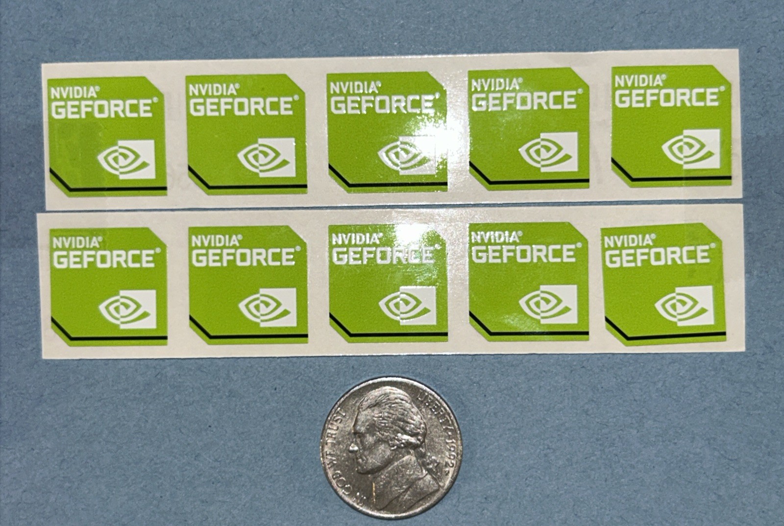 10 pcs Sticker for NVIDIA GEFORCE 17.5mm x 17.5mm Label Logo Decal Case Badge