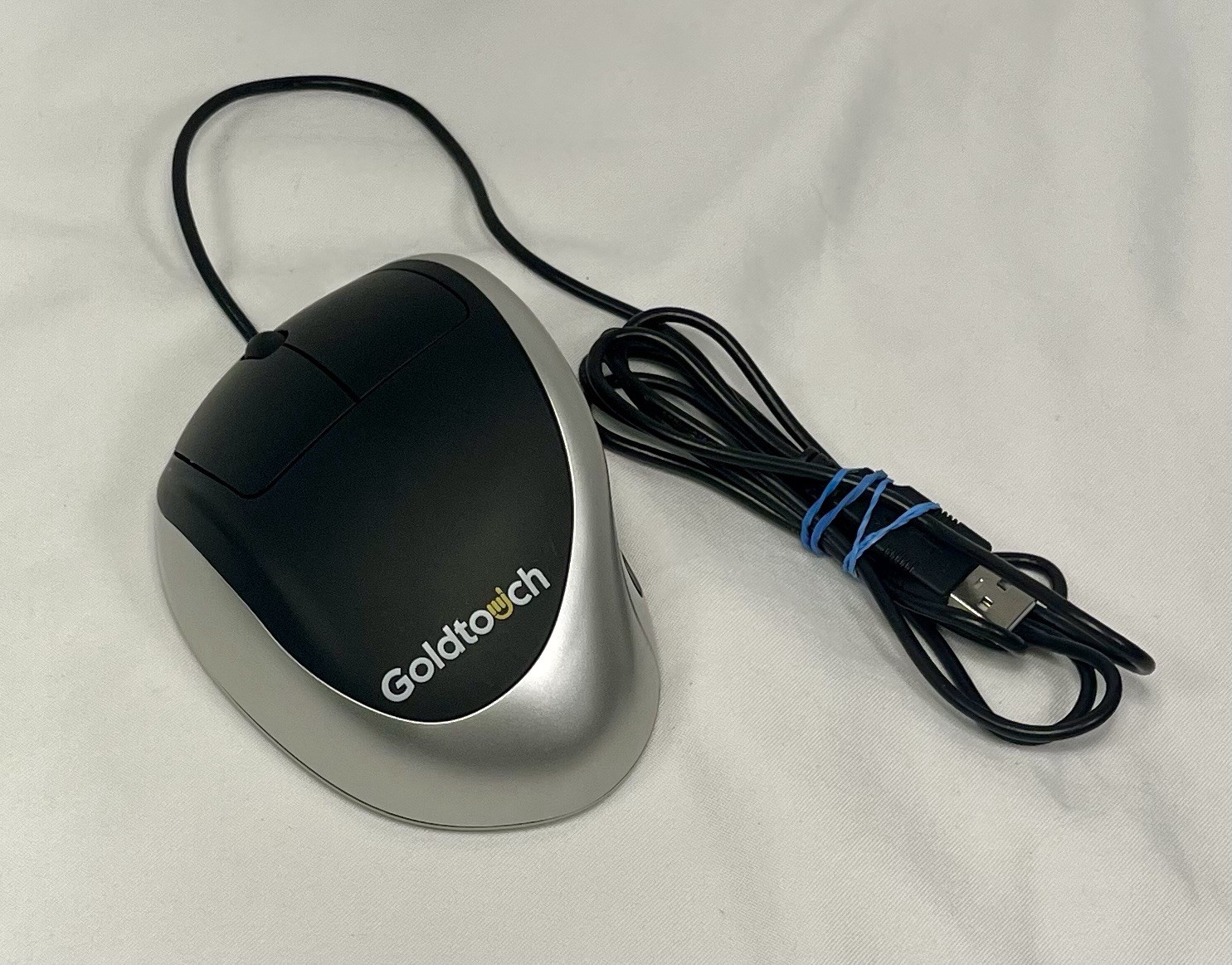 Goldtouch KOV-GTM-L Left Handed Ergonomic USB Wired Mouse Black Gray