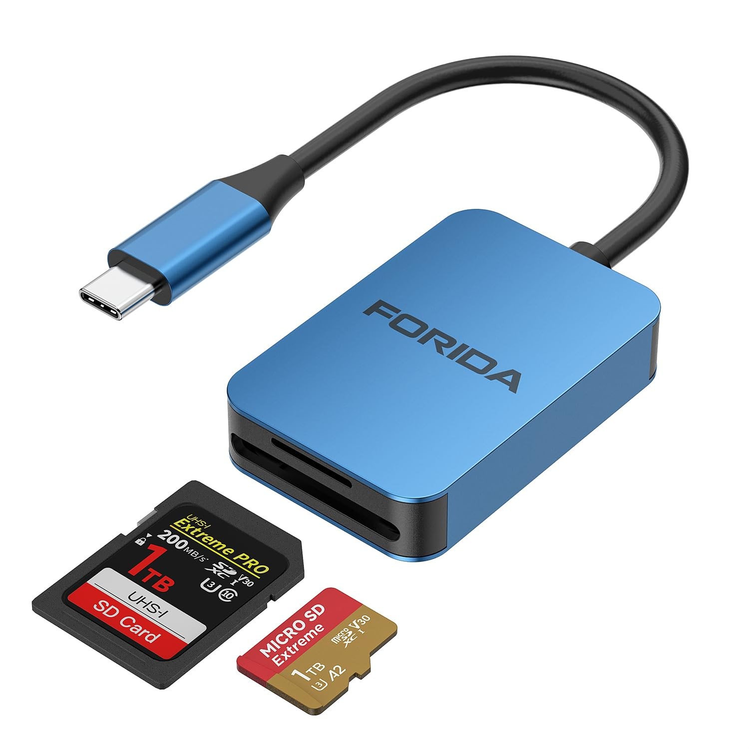 USB C SD Card Reader Dual Slot High Speed 175MBs TF Memory Adapter