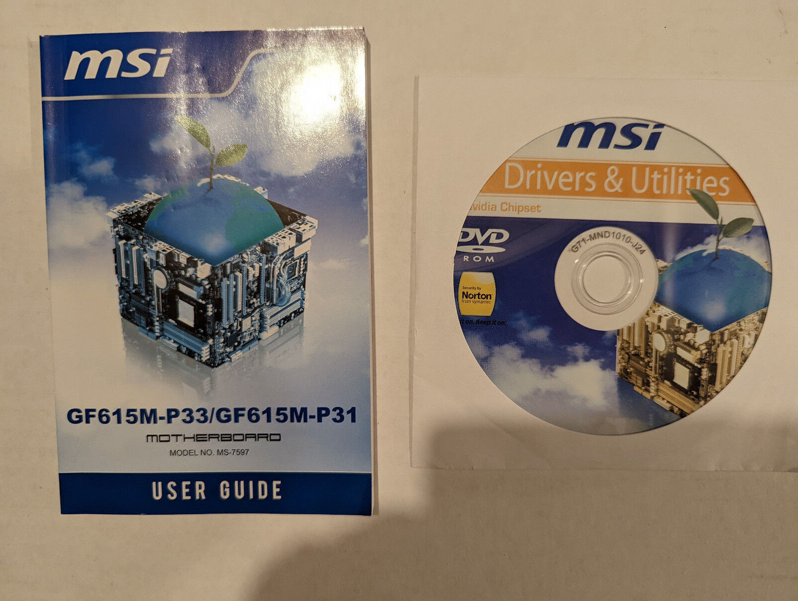 MSI GF615M-P33 GF615M-P31 MS-7597 Manual Drivers and Utilities CD/DVD