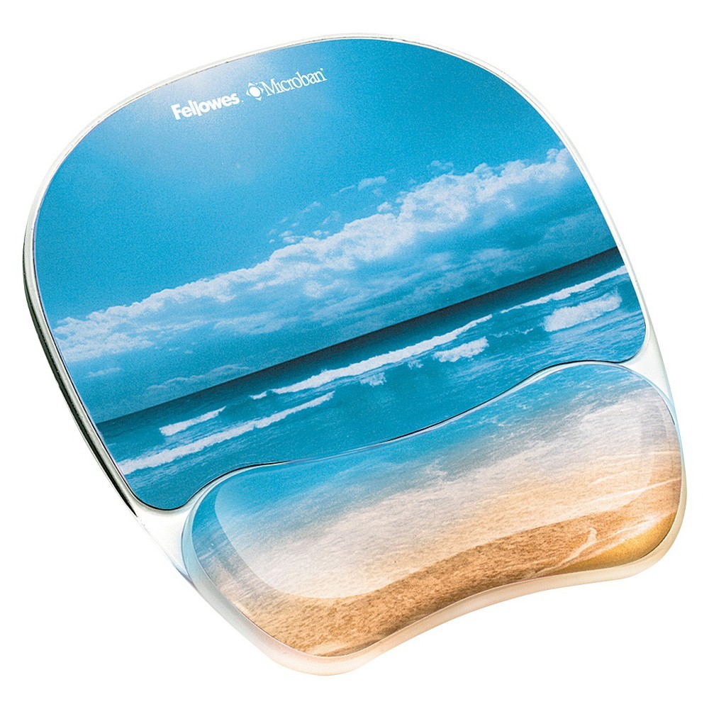 Photo Gel Mouse Pad with Wrist Rest Sandy Beach Microban 9179301