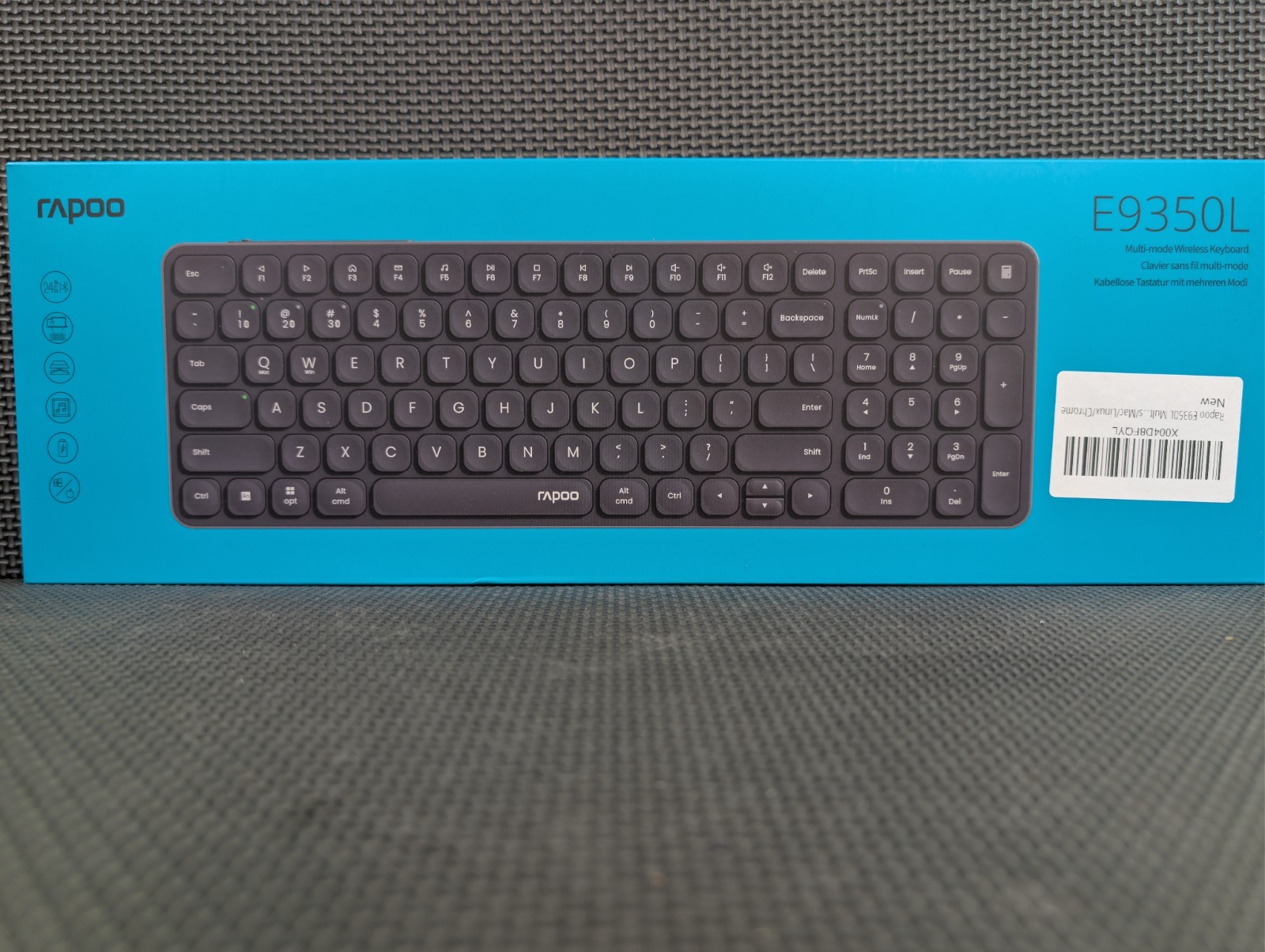RAPOO E9050L-Key Multi-Device Wireless Keyboard Rechargeable for PC Laptop   NEW