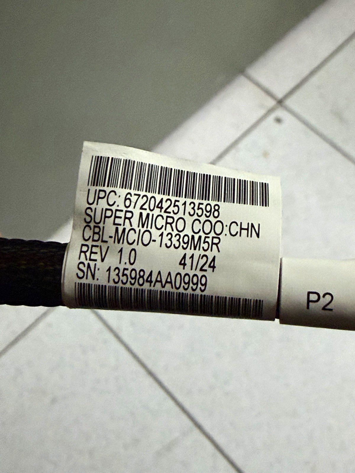 Supermicro CBL-MCIO-1339M5R MCIO to MCIO Internal Cable 1339mm Black