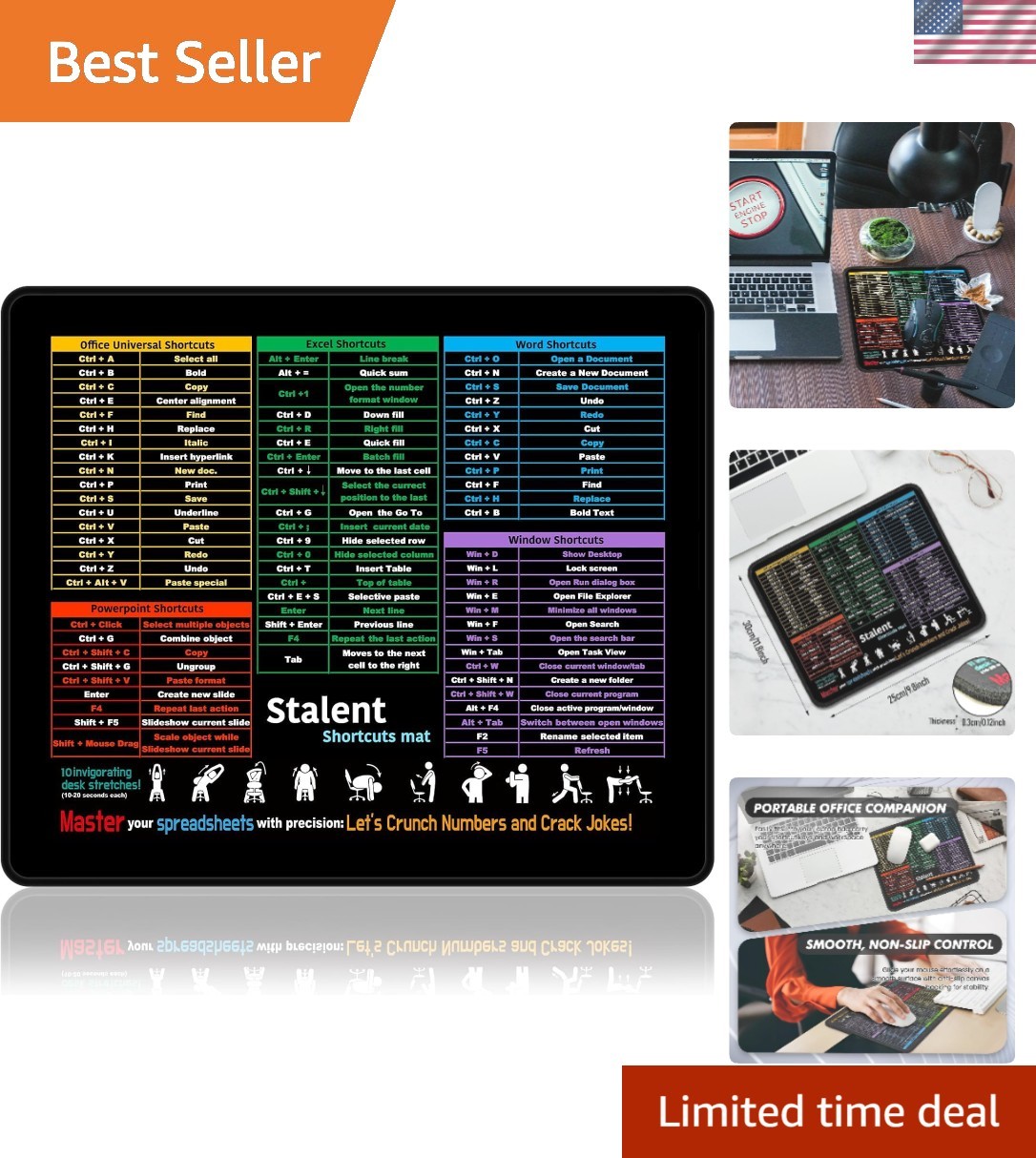 All-in-One 11.8"x9.8" Desk Pad - Waterproof & Non-Slip, Ideal for Office Success