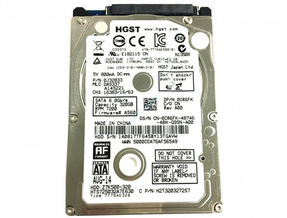 HTS725050A7E635 Hitachi Drive Z7K500 500GB 6Gb/s 2.5" SATA  3