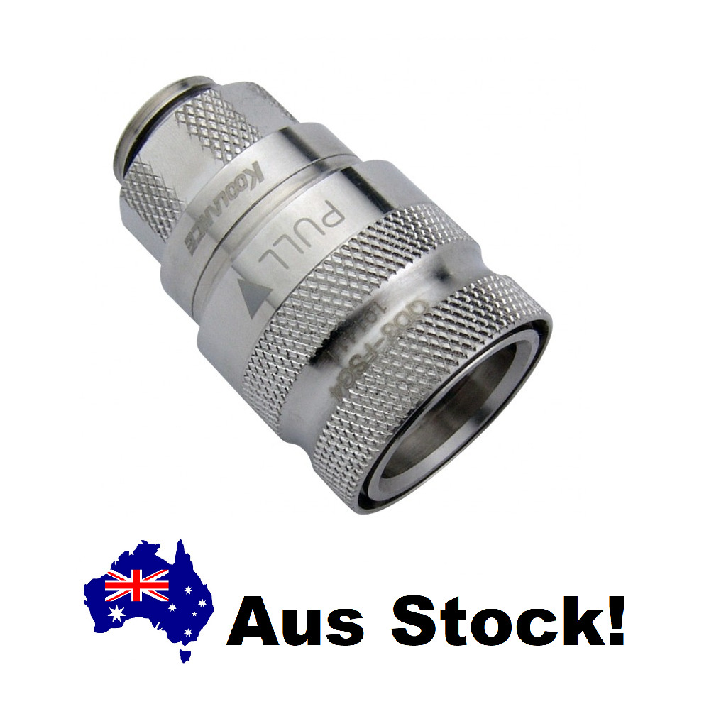 Koolance QDC3 Quick Disconnect Fitting Coupler G 1/4 Female Silver Aus Stock