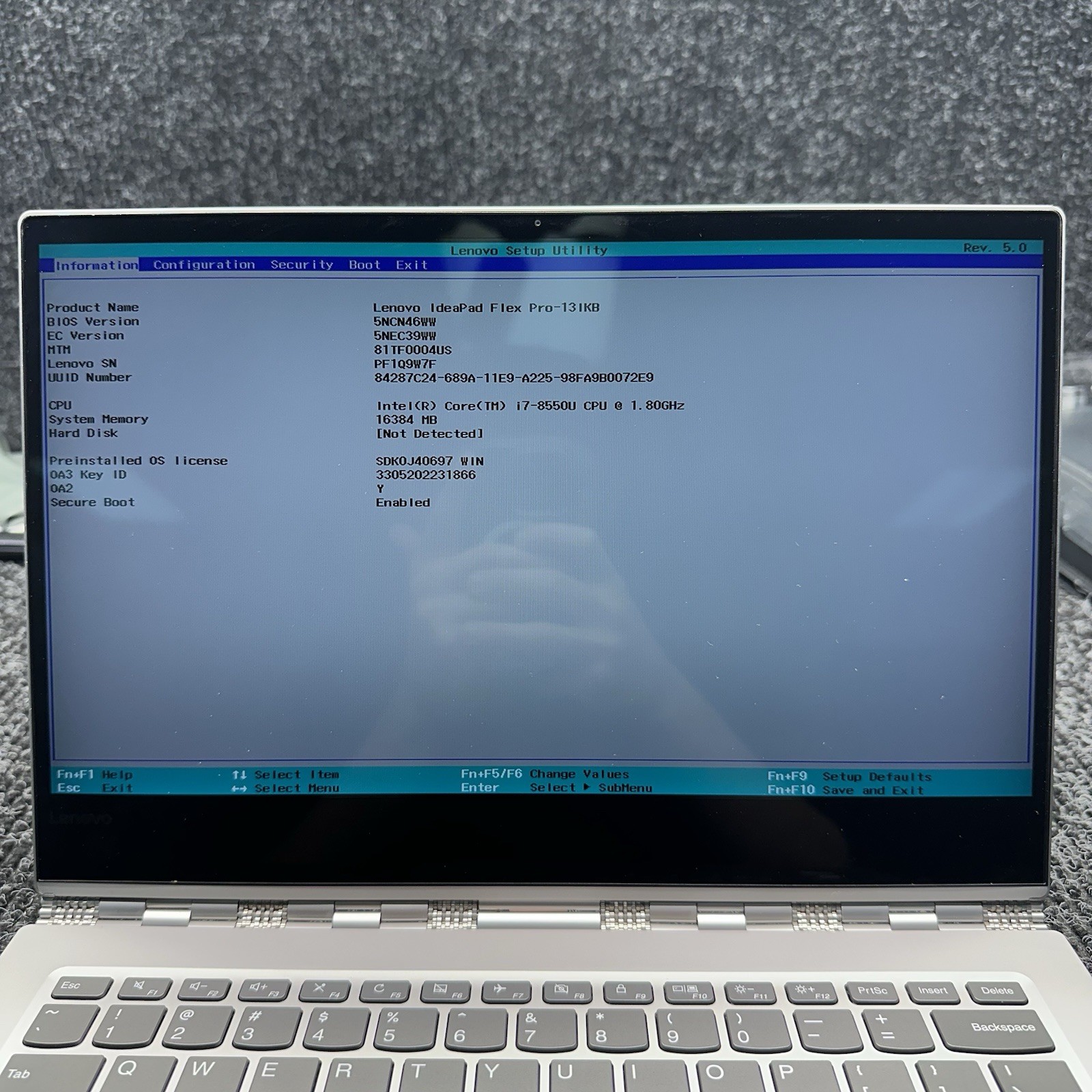 Lenovo IdeaPad Flex Pro-13IKB 16GB DDR4 RAM Model 81TF0004US NO OS/ HDD/AC