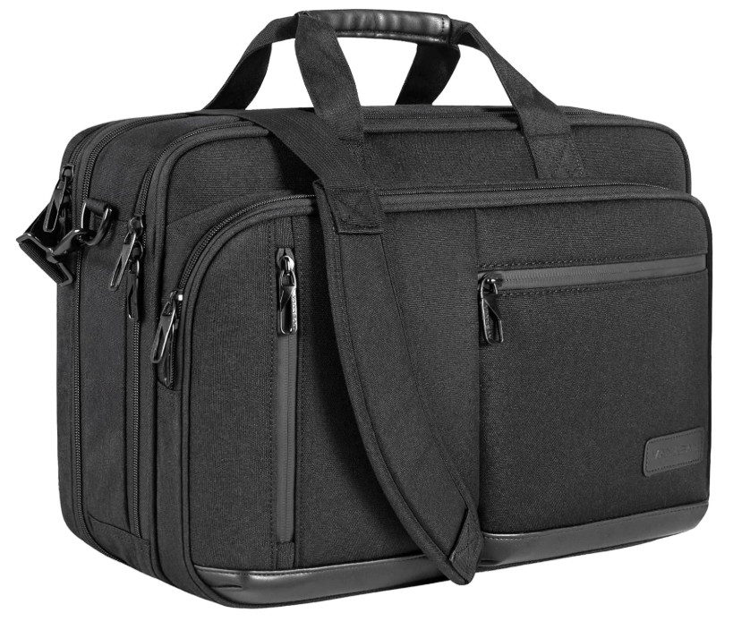 Maletín portátil 17.3″ expandible impermeable con correa para viaje negro