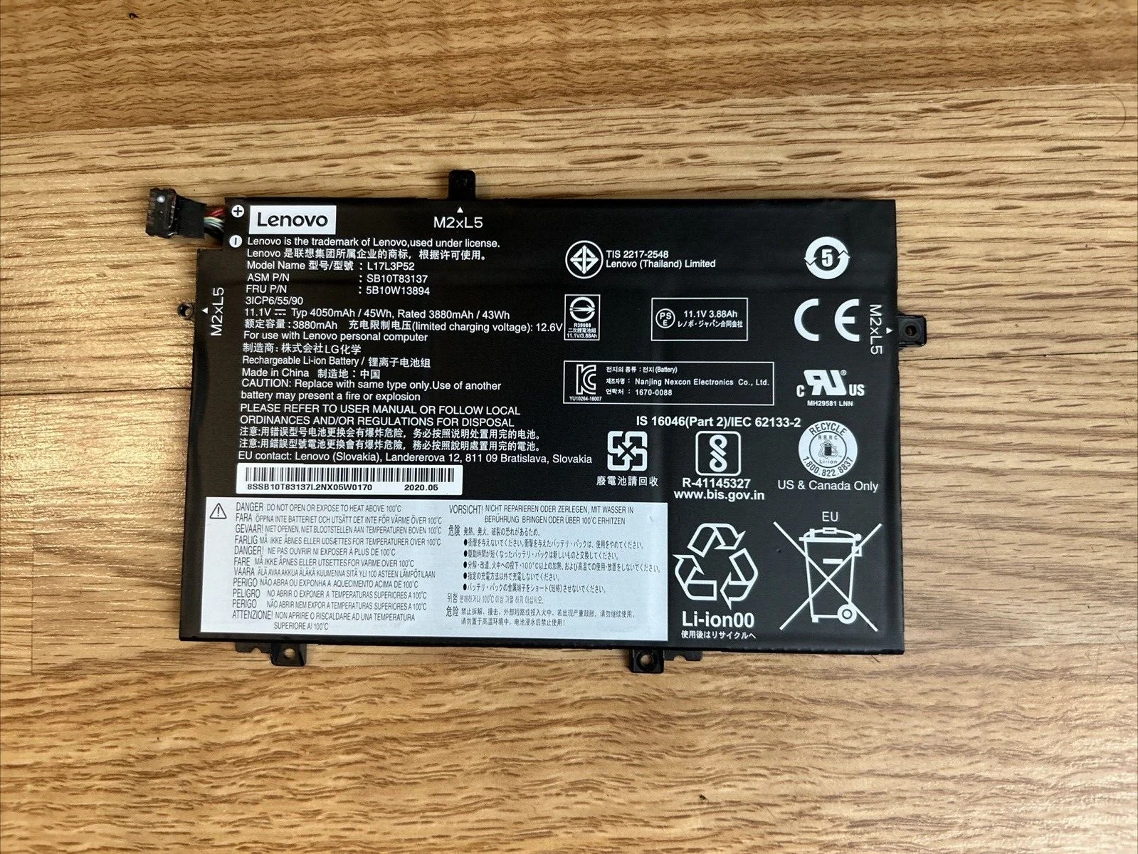 Original 01AV463 Battery for Lenovo ThinkPad L480 L580 L490 L14 01AV465 L17M3P54