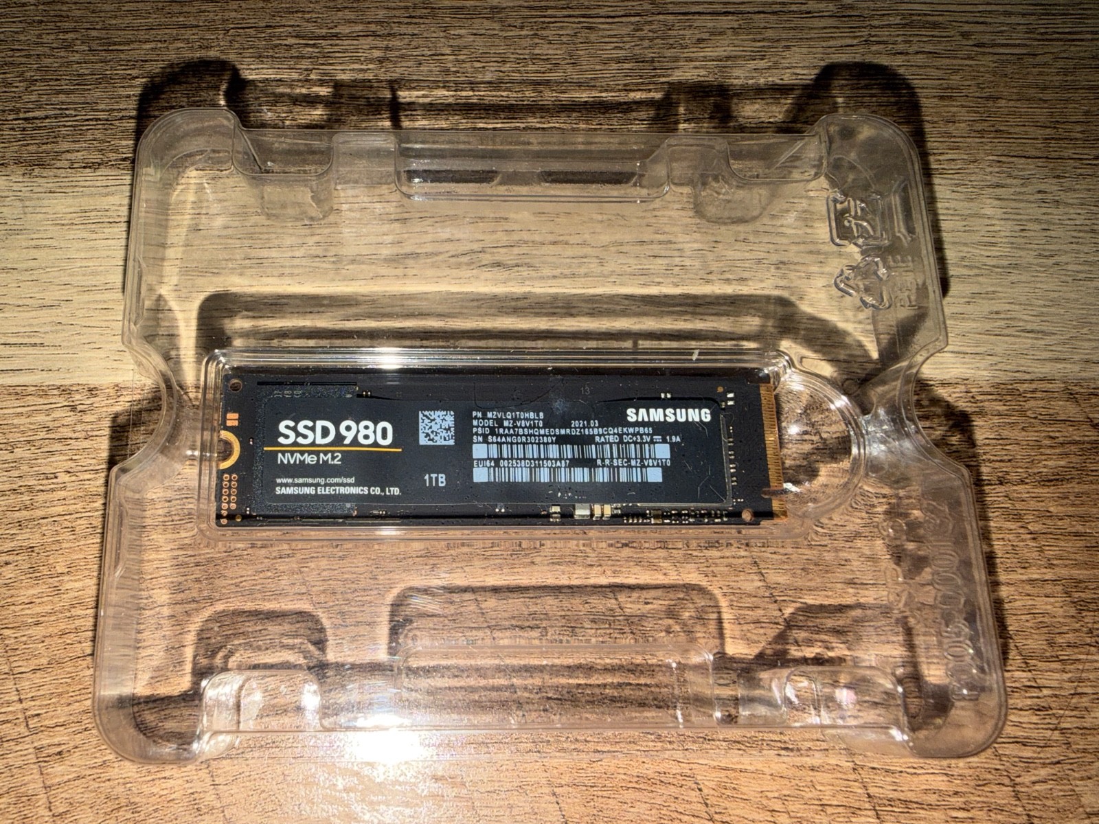 Samsung 980 1TB NVMe M.2 2280 SSD MZ-V8V1T0 PCIe 3.0 - Wiped, SMART Tested