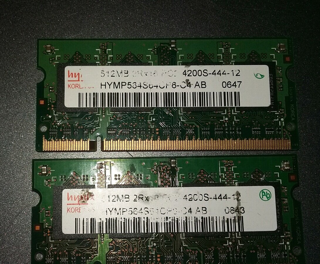 1GB 2x512 MB Hynix PC2-4200S laptop memory notebook memory 