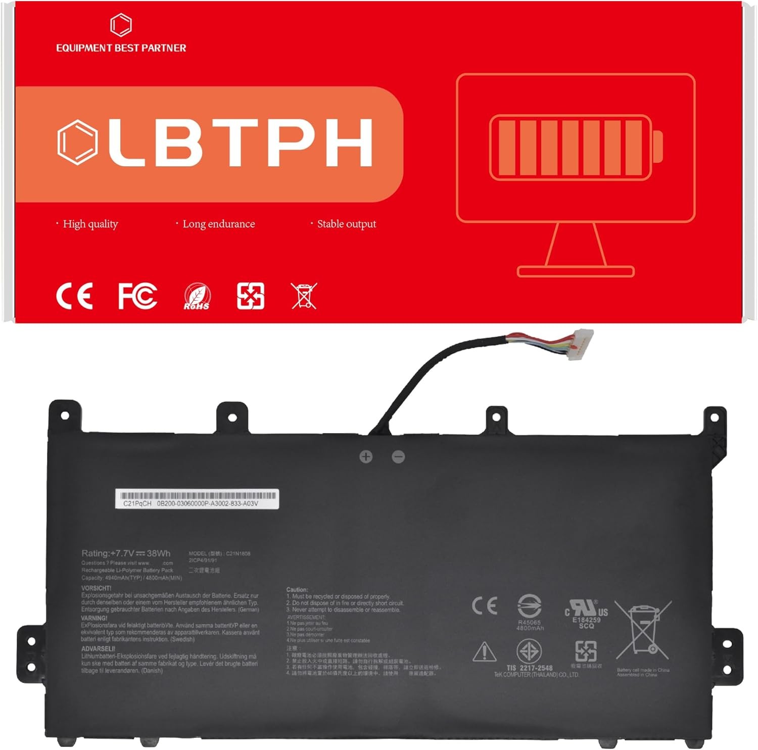 C21N1808 Battery for Asus Chromebook C423 C423NA C523 C523NA C523NA DH02 C523NA
