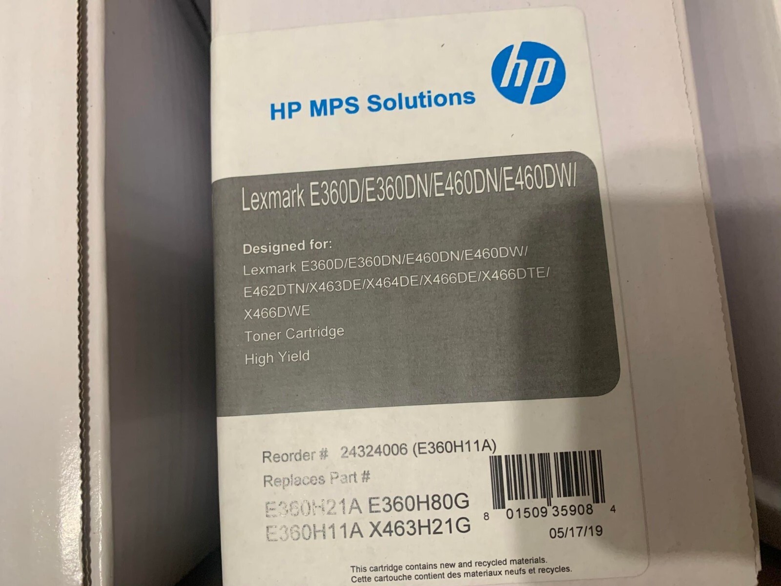 HP MPS Solutions For Lexmark E360H11A High-Yield Toner 
