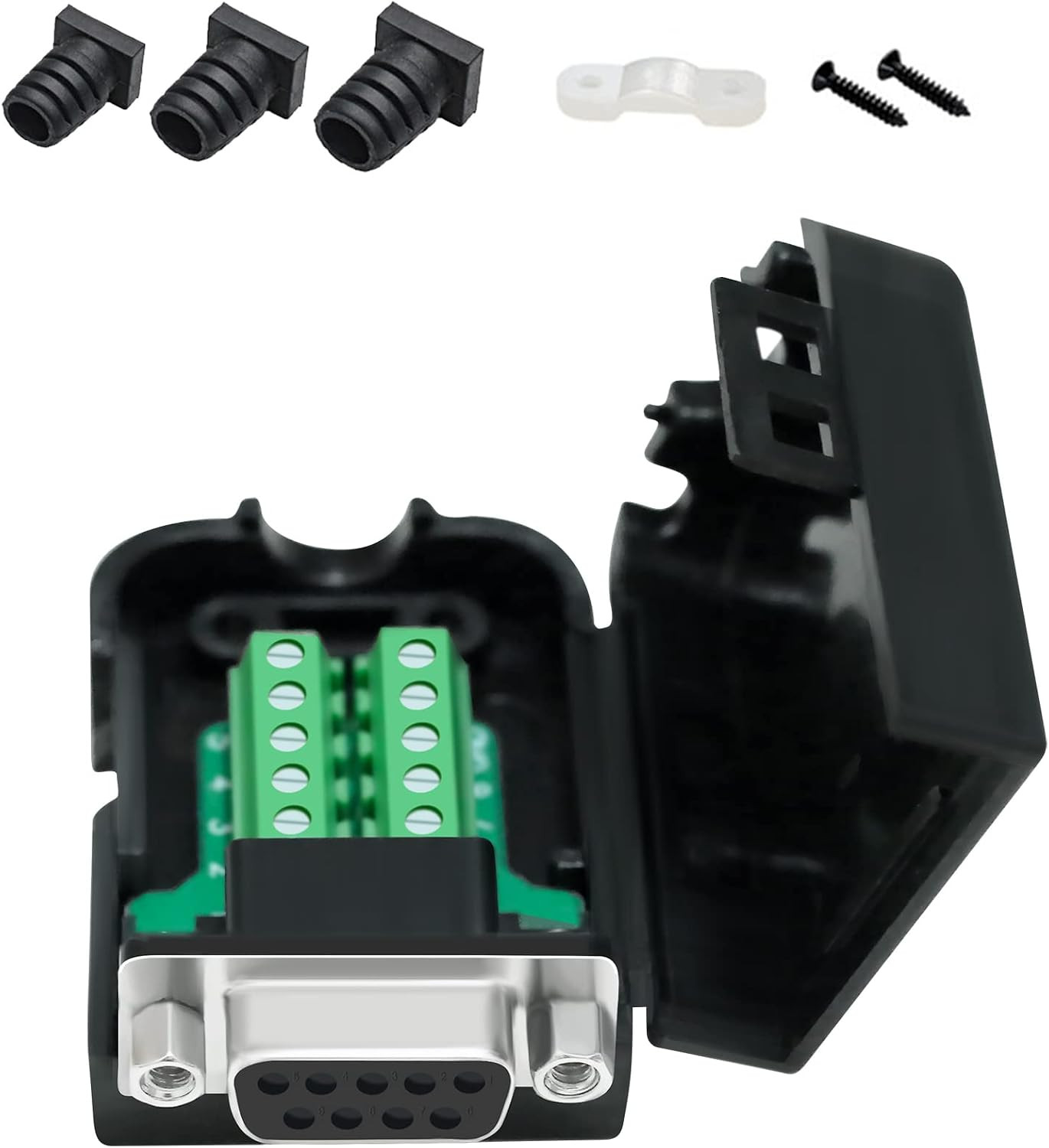 DTECH DB9 Breakout Connector DB-9 Female RS232 Serial Adapter Solderless Module
