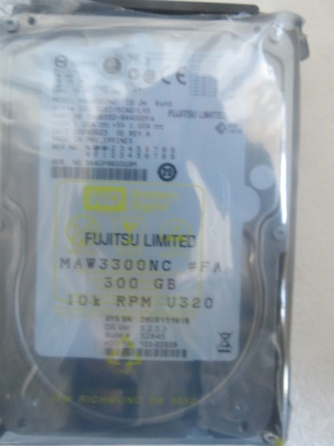 FUJITSU MAW3300NC 300GB -10000 RPM Ultra-320 BLUE COAT 103-02539 HDD-300GB-SG810