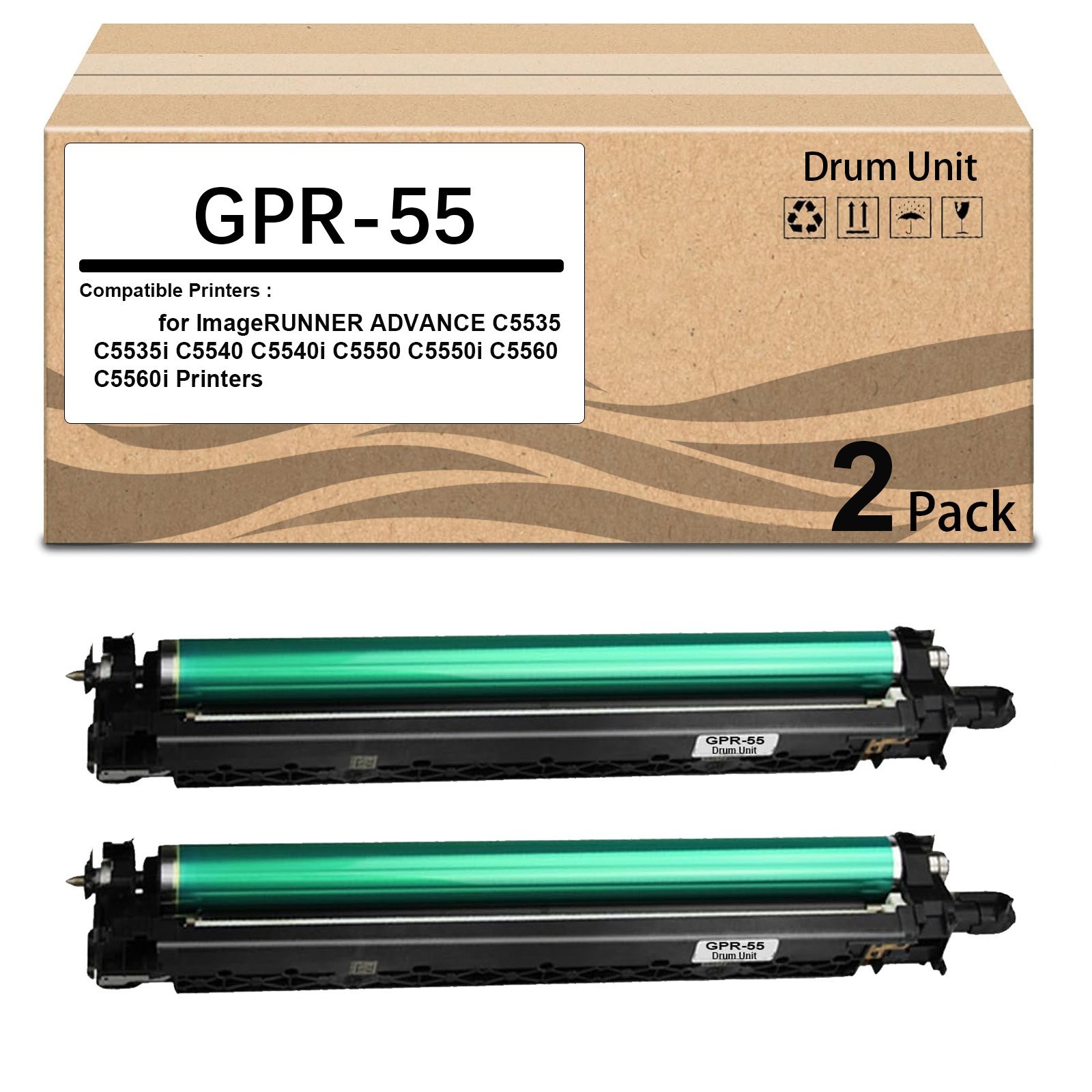 2 Pack GPR-55 GPR55 Drum Unit Use for ImageRUNNER Advance C5535 C5535i C5540