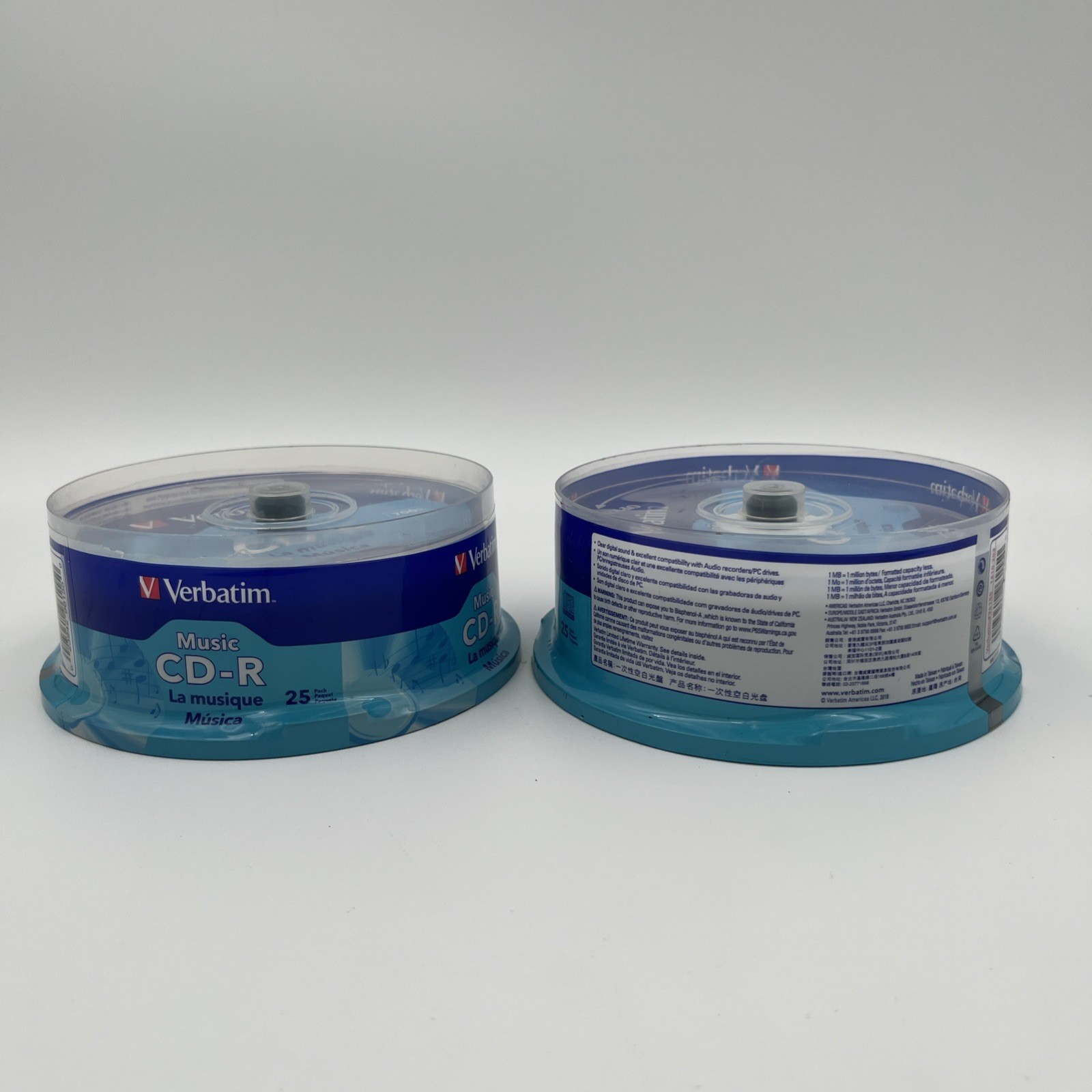 25 VERBATIM Music CD-R 40X  Branded Logo 700MB Audio Media Disc Spindle 96155