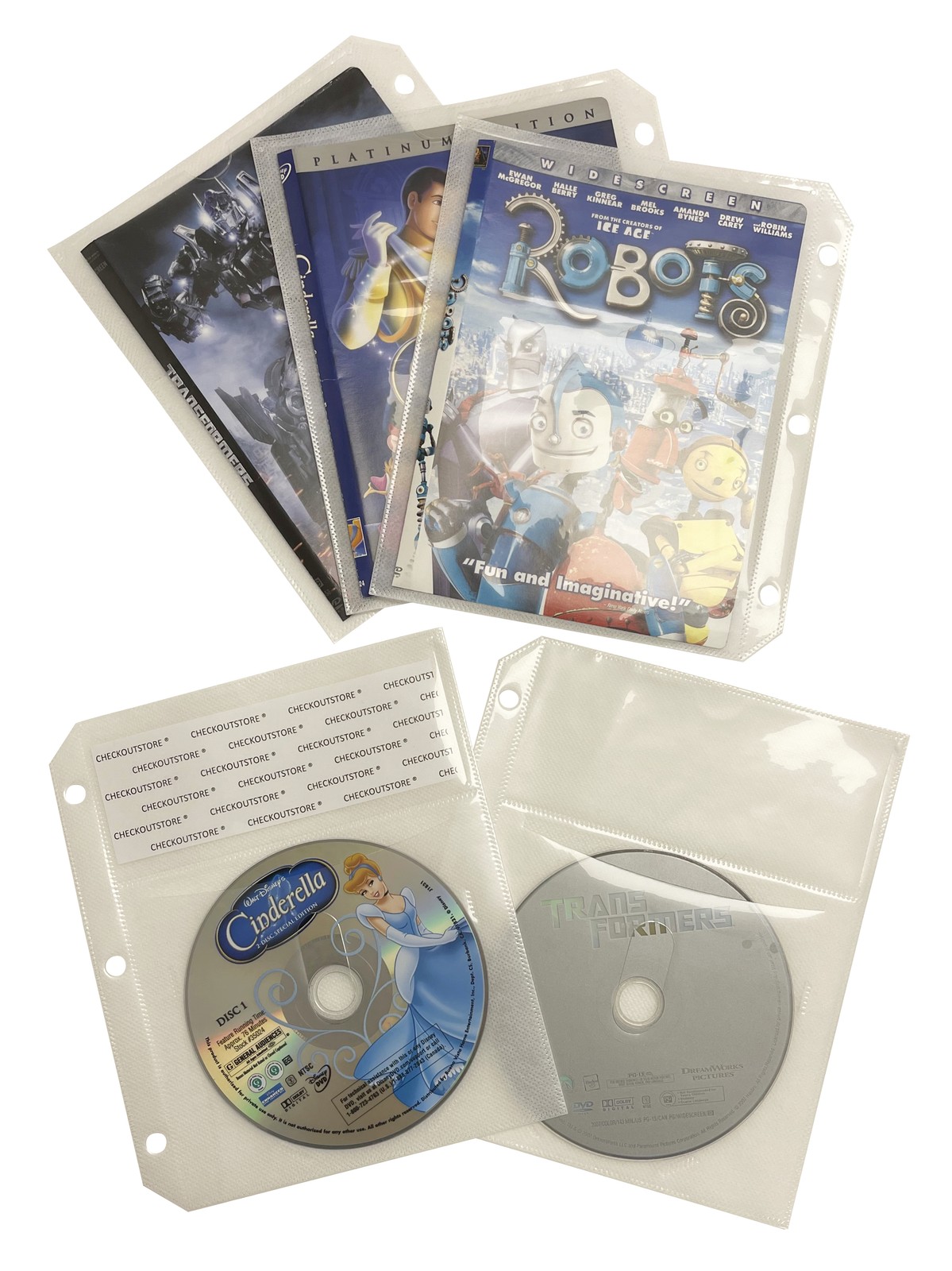 White CD/DVD Half Sheet Storage 3-Ring Binder Filing Sleeve & Booklet Lot