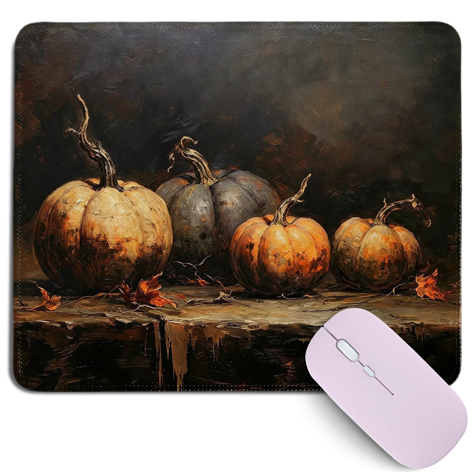 Cz tulip Vintage Fall Mouse Pad, Dark Pumpkin