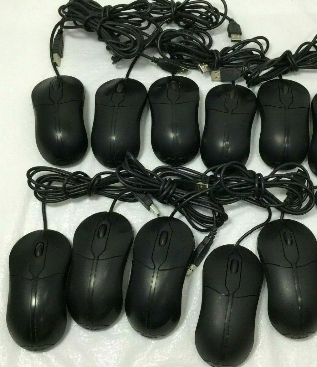 Lot of 50 Dell USB Optical Scroll Mouse Black MOC5UO 0XN967 / 0XN966