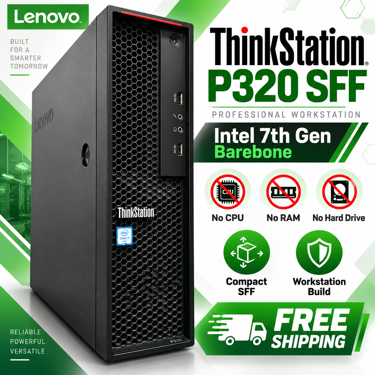 Lot of 5 Lenovo ThinkStation P320 SFF Intel 7th  barebone No CPU No Ram No HDD