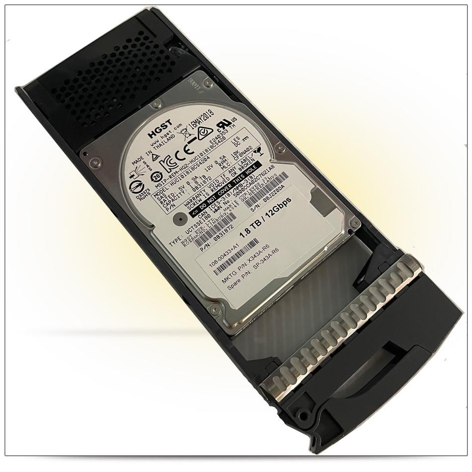 NetApp X343A-R6 1.8TB 10K 12G SAS 2.5” HDD, 108-00433+A1, HUC101818CS4204