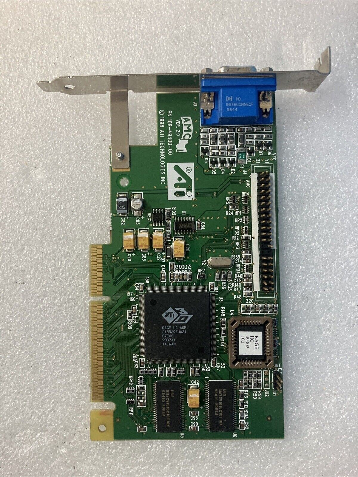 ATI 109-49300-00 109-49300-01 4MB AGP VGA Video Card Rage IIC