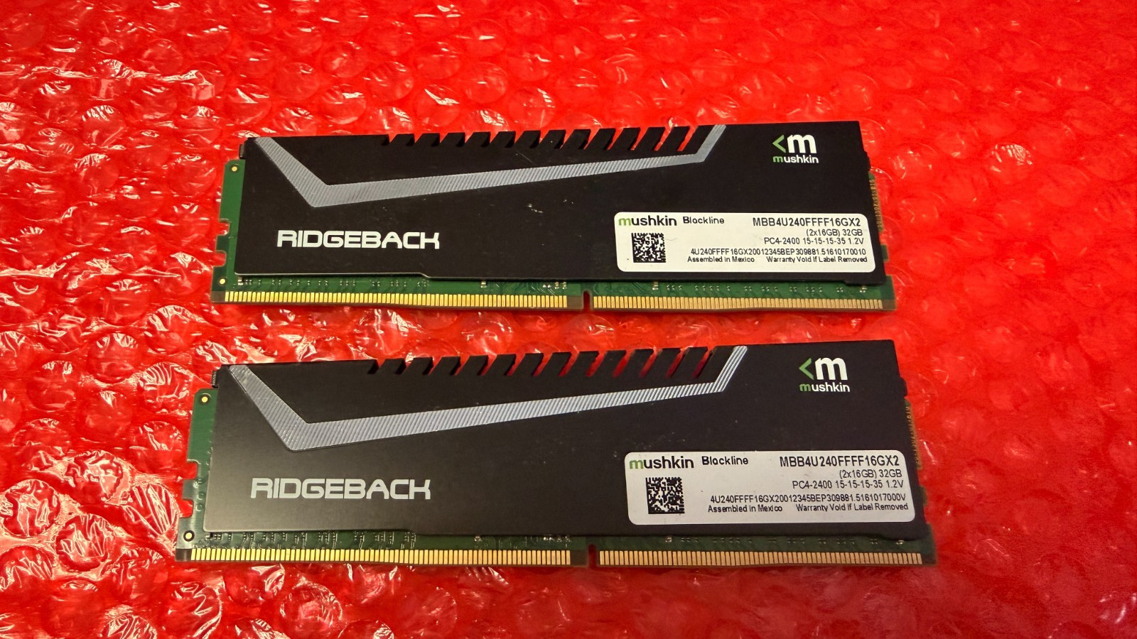 Mushkin Ridgeback PC4-2400 MBB4U240FFFF16GX2 Gaming Memory RAM 32GB (2x16GB)