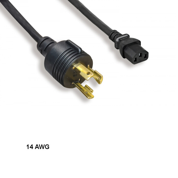 10x 15ft 14 AWG Power Cable NEMA L6-30P TO IEC-603203 C13 15A/300V SJT Black