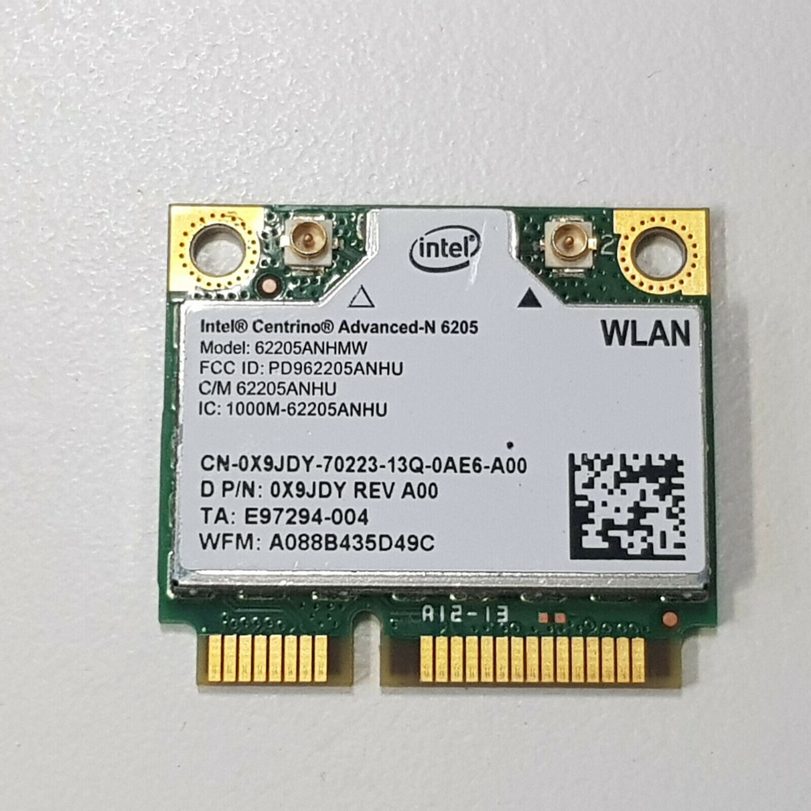 Genuine Intel Centrino AdvancedN 6205 Wireless Wifi Card mPCIe 62205ANHMW 0X9JDY